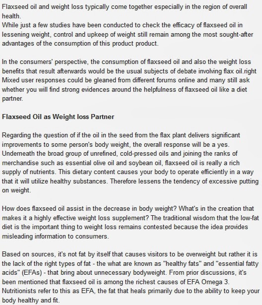 Quick Weight Loss Advices Flaxseed Oil and Weight Loss Healthy Eating