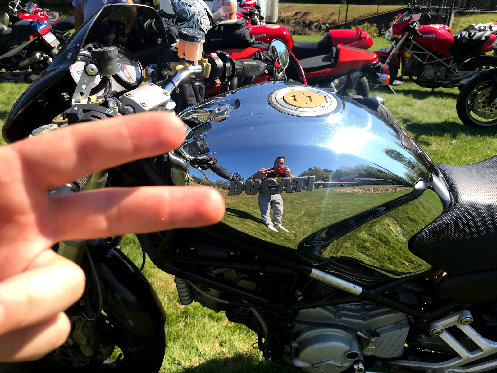 Tigh Loughhead and a Ducati Monster at IMOC 2017 Italian Motorcycle Owners Club Rally