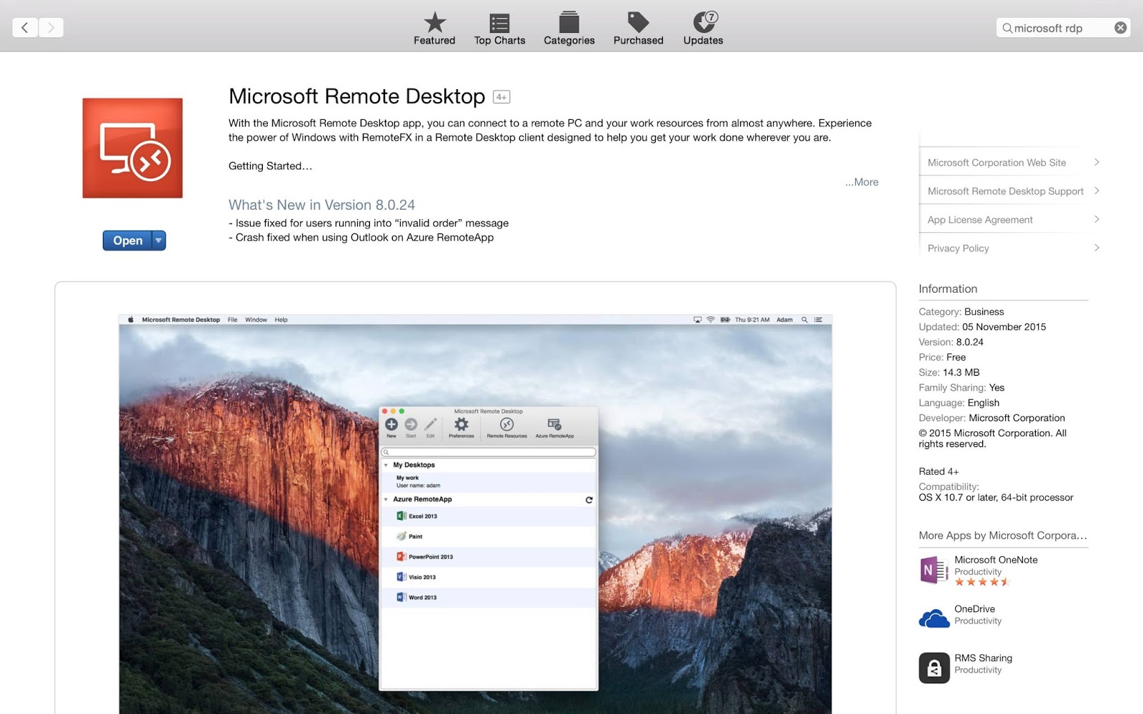 Microsoft Remote desktop Mac os