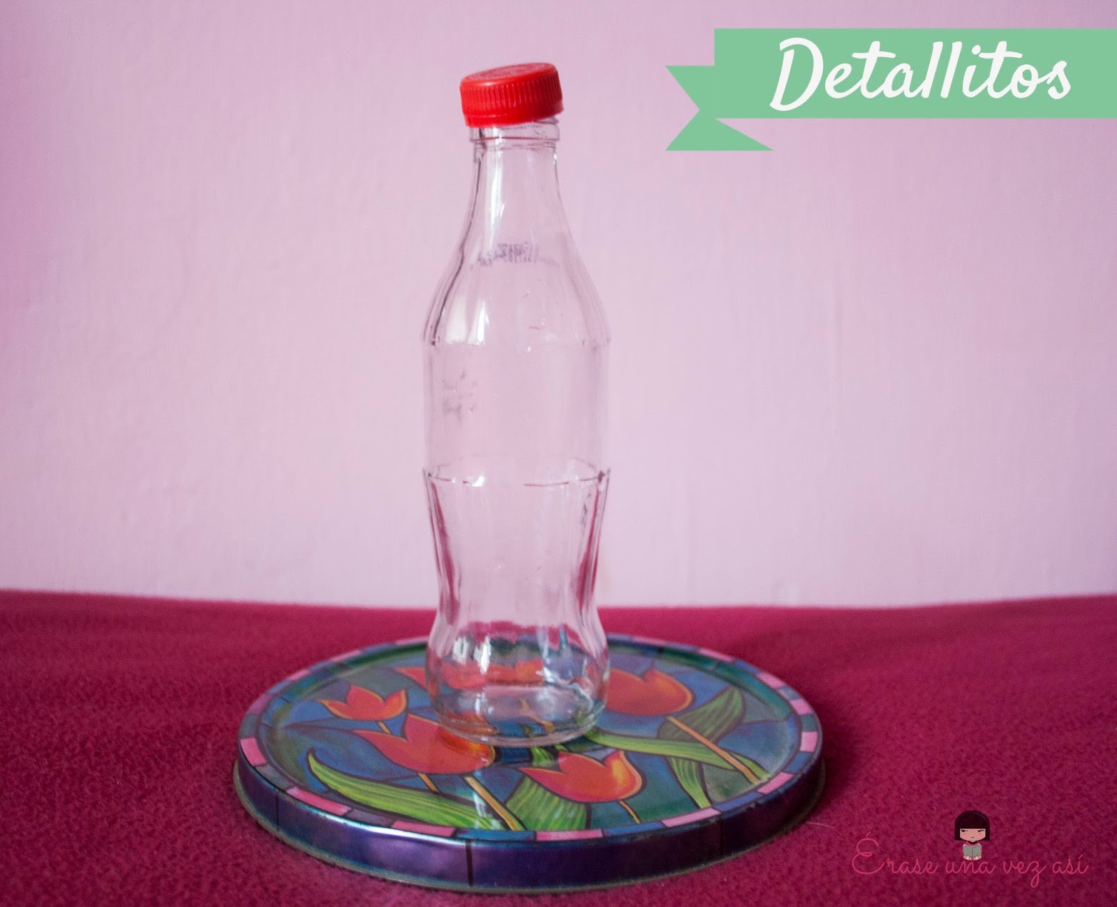 Florero de botella decorativa, reciclaje de vidrio, reciclaje de botella, manualidades con botellas, manualidades para decorar la casa, manualidades faciles, manualidades con amor