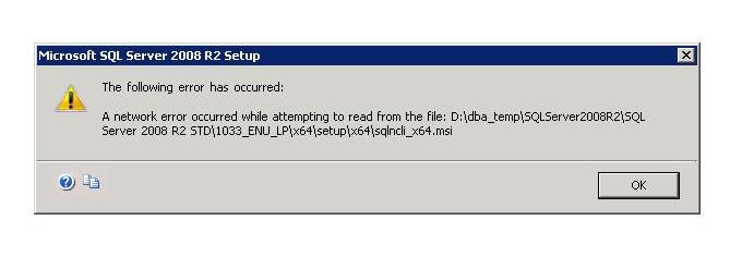 network error sqlncli.msi