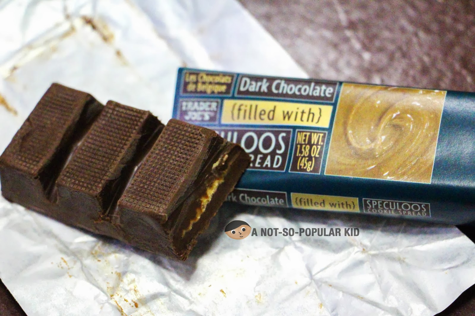 TRADER JOE'S Dark Chocolate filled with Speculoos Cookie Butter A Not