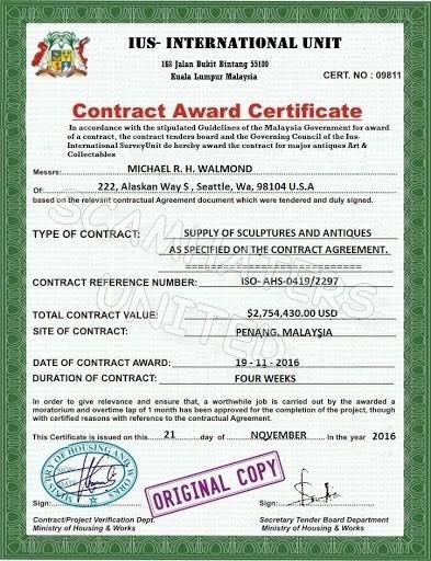 scamhaters united michael r h walmond can you just invest a lot contract award certificate