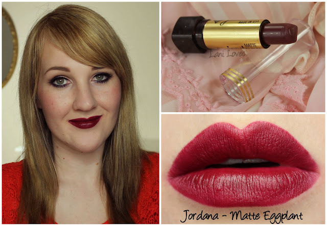 Jordana Matte Eggplant lipstick swatch