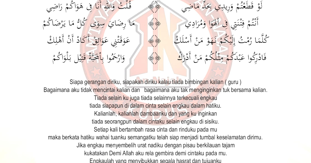 MAN ANA LAULAKUM LIRIK AN NAJAH KUDUS