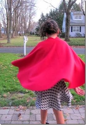 girl in red cape that was homemade