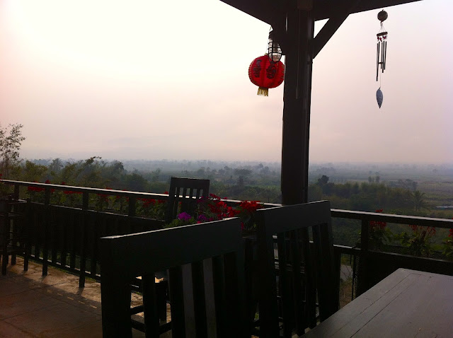 Breakfast at "Tha Ton Hill Resort", Thailand Motorbike riding in North Thailand