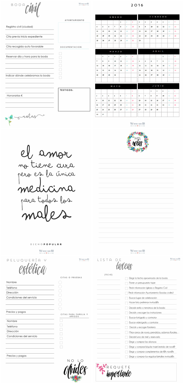 agenda gratis planificar boda