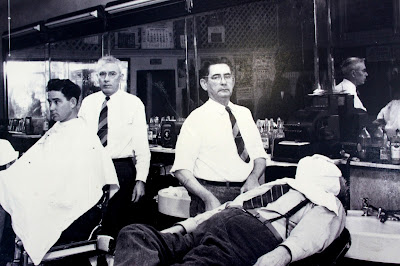 ... BARBER SHOP, NEW DUBLIN HOTEL, SOUTH JEFFERSON ST., 1947, DUBLIN