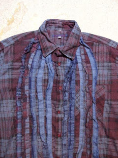 REBUILD BY NEEDLES "Ribbon Flannel Shirt - Indigo Dye & Black Dye" Fall/Winter 2015 SUNRISE MARKET