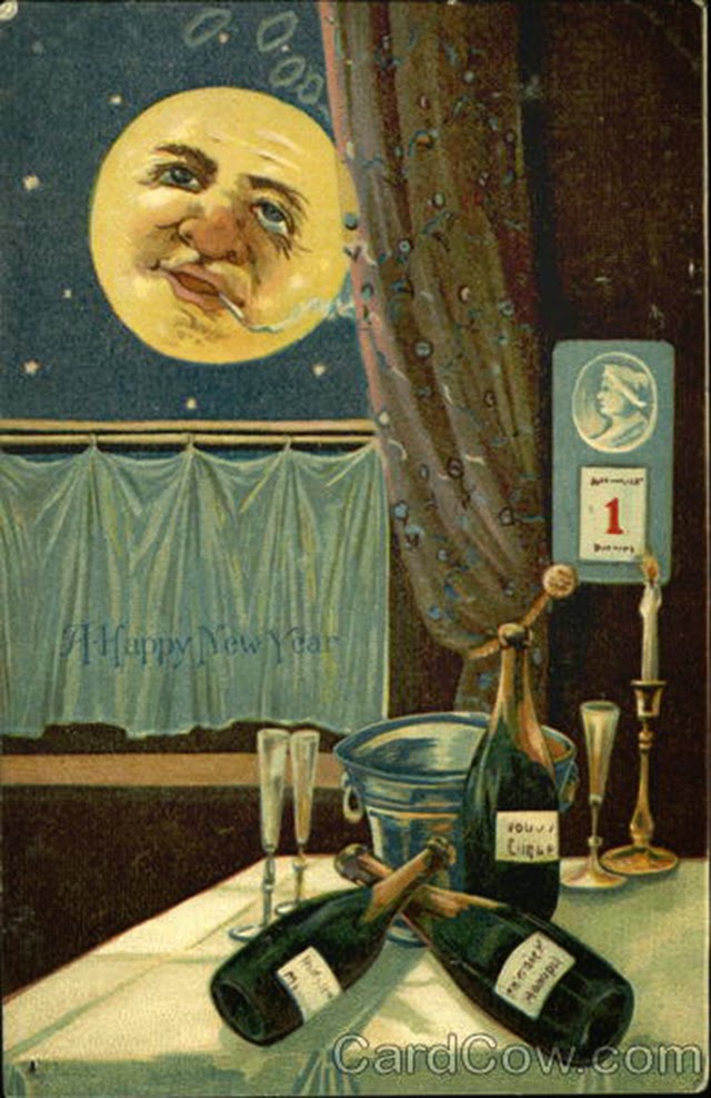 30 Strange and Creepy Vintage New Year's Postcards From