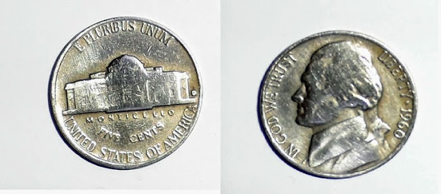 خمسة سنت fivs cents امريكي - تاريخ الاصدار سنة 1960 ميلادي