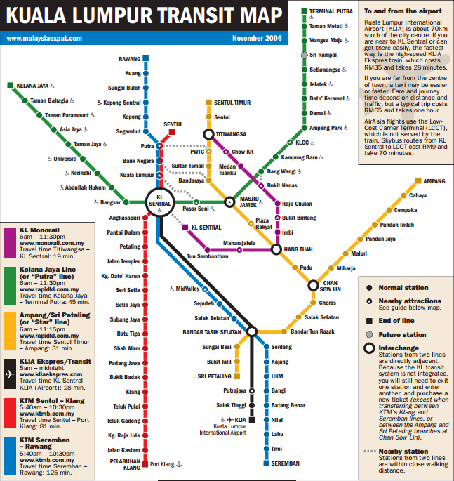 Kuala Lumpur Lrt Map  Using the metro is a very popular way of