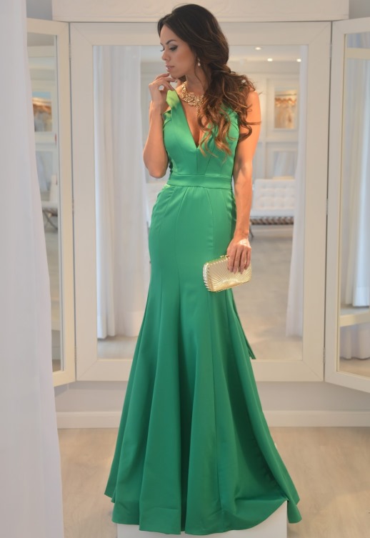 vestido de festa verde 