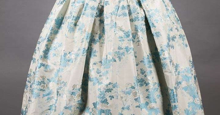 In the Swan's Shadow: SKY BLUE SILK BALL GOWN [Evening dress], 1850s