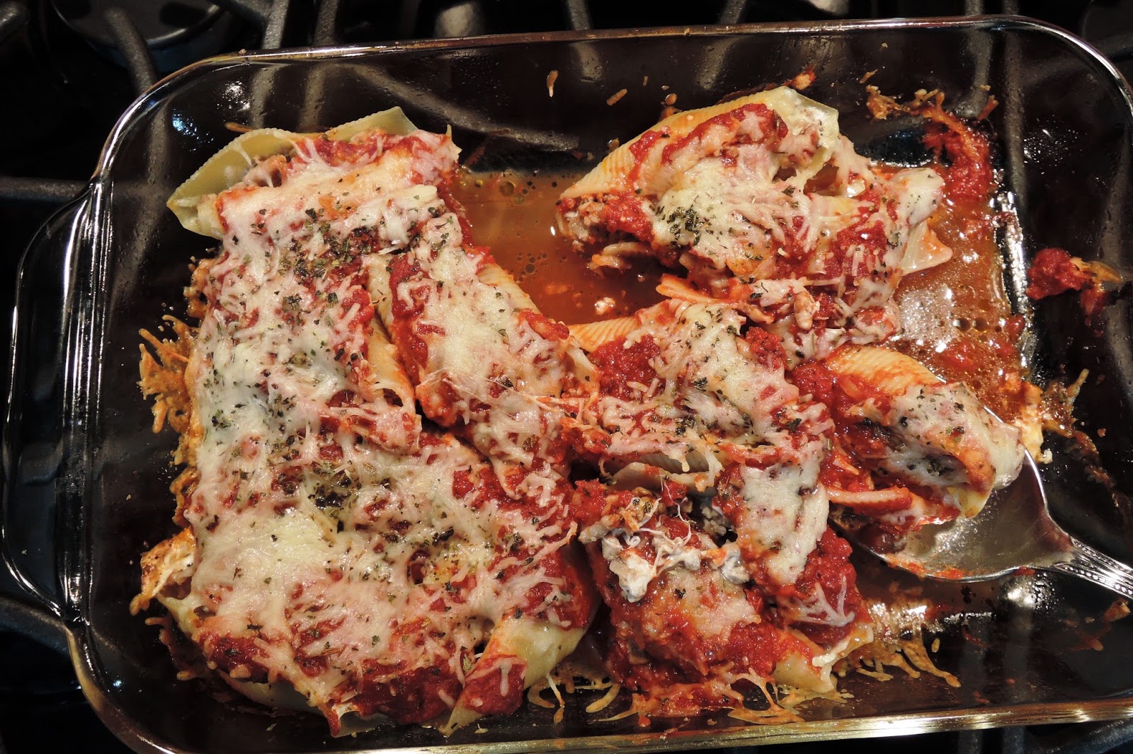 The Briny Lemon Veal Stuffed Shells with RedWine Marinara