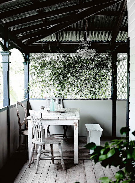 Michelle Douglas's white vintage home in Byron Bay, Australia