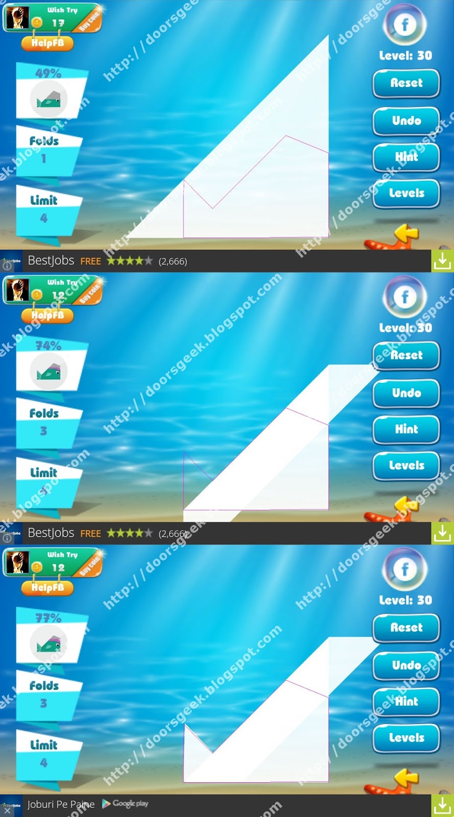 Paper Folding Origami Level 30 Solution Doors Geek