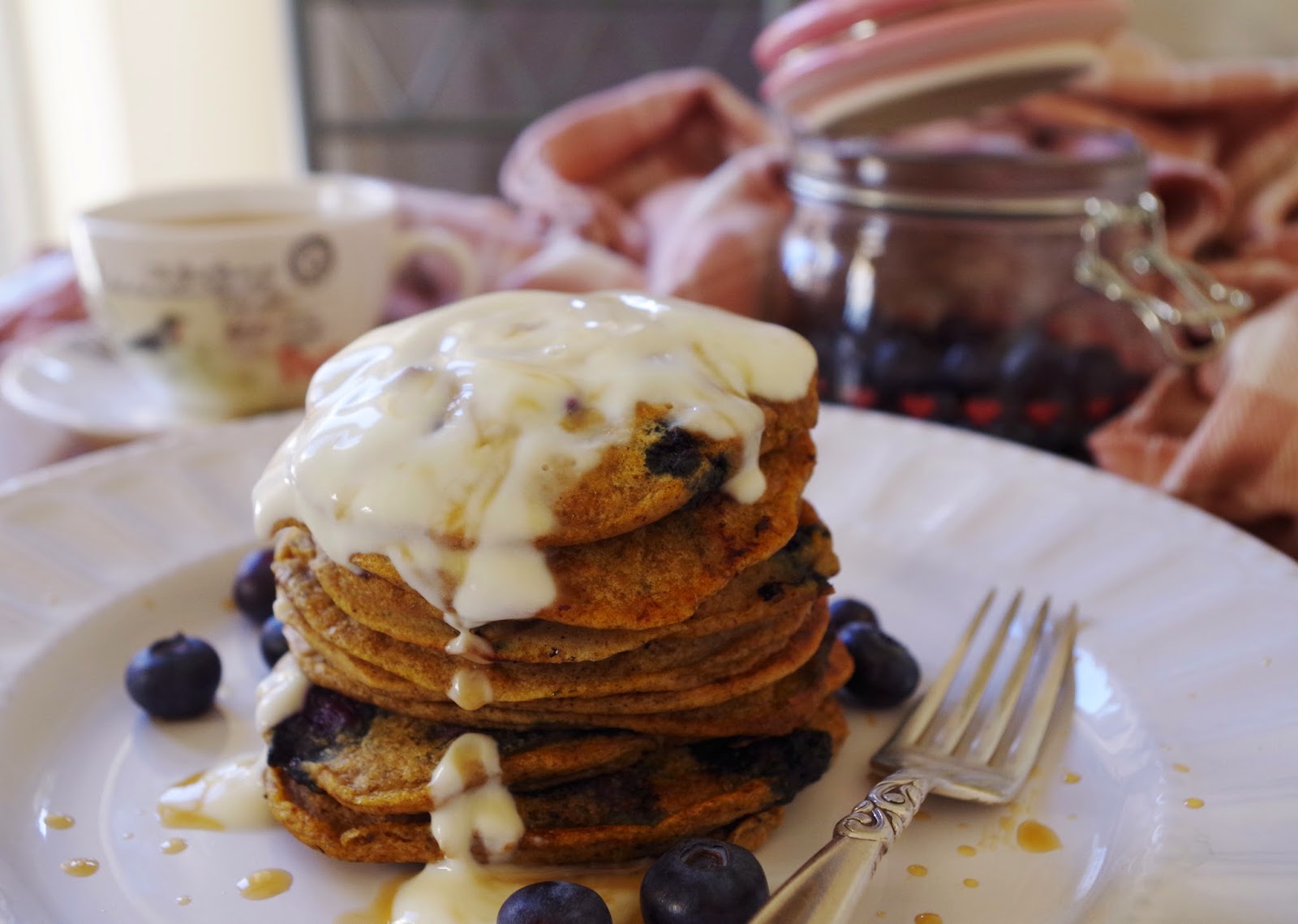 Lemon & Blueberry Oat Flour Pancakes (GF) Euphoric Vegan