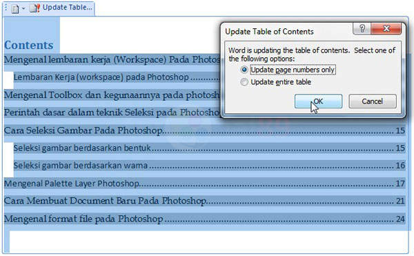 Cara membuat daftar ini otomatis pada Microsoft word