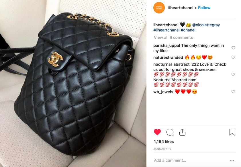 chanel quilted backpack
