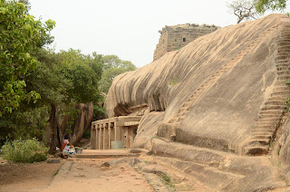 the rock excavated at the archaeological site of mahabalipuram