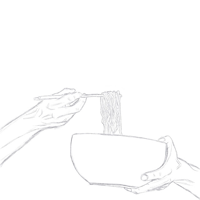 a sketch of ramen by callen
