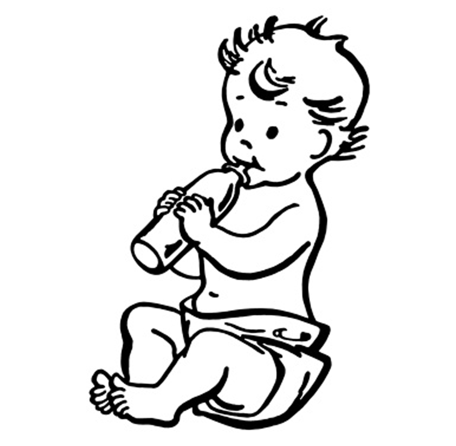 clipart baby black and white - photo #10