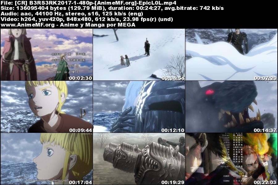 Vista previa de Berserk (2017) 01 Ligero Sub Español MEGA