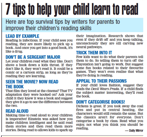 FYILibrarian 7 tips to help your child learn to read top survival