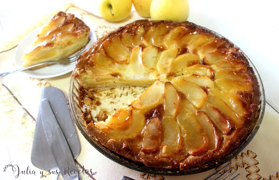 Tarta de manzana con pasta flora. Julia y sus recetas