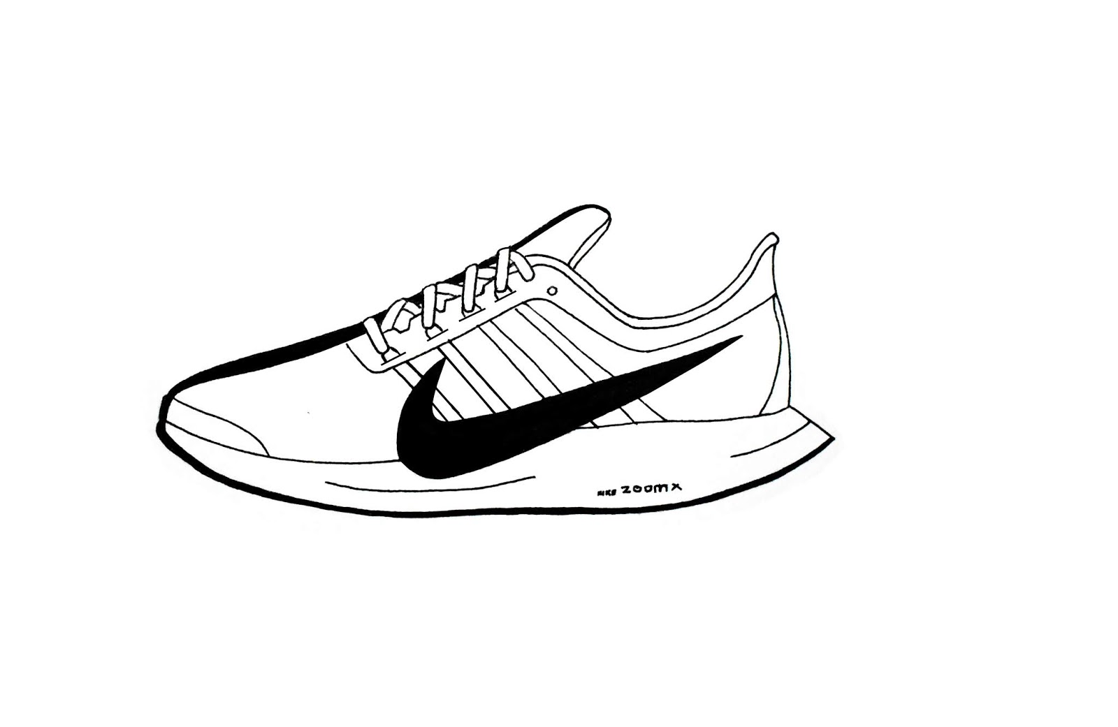 Nike Shoes Drawing With Color