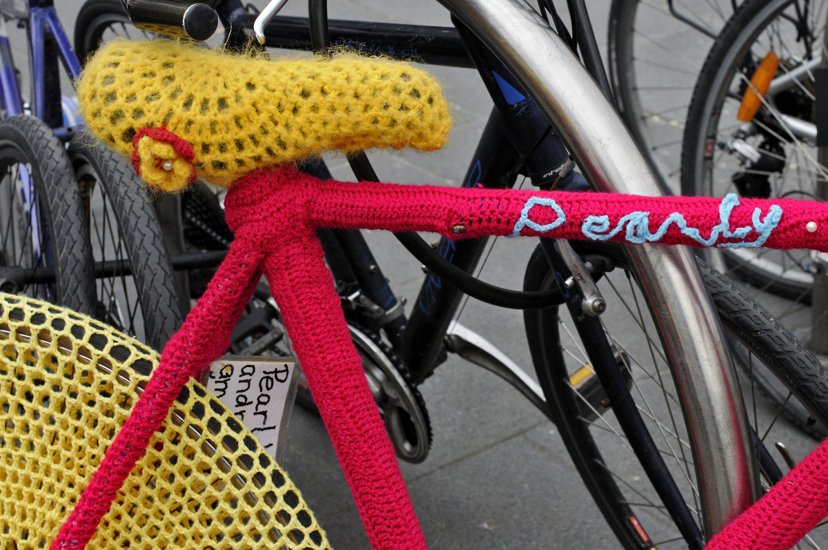 The Biketorialist Custom bicycle tea cosy, Federation Square, Melbourne