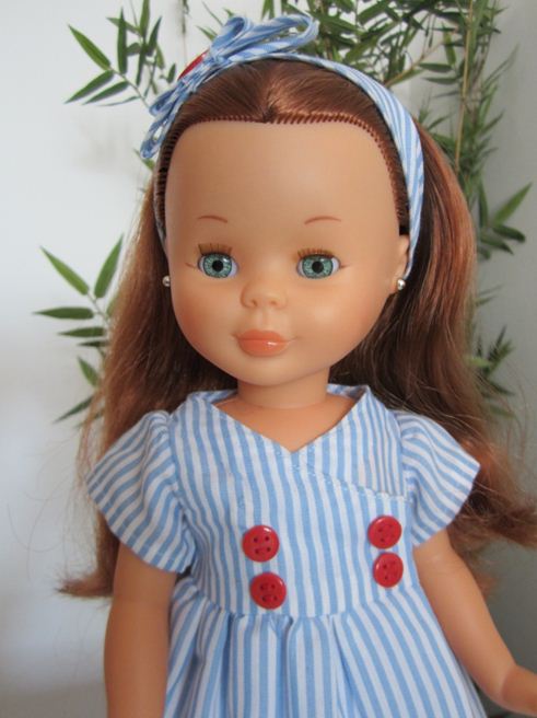 mis nancys mis peques y yo, vestido muñeca nancy marinero detalle