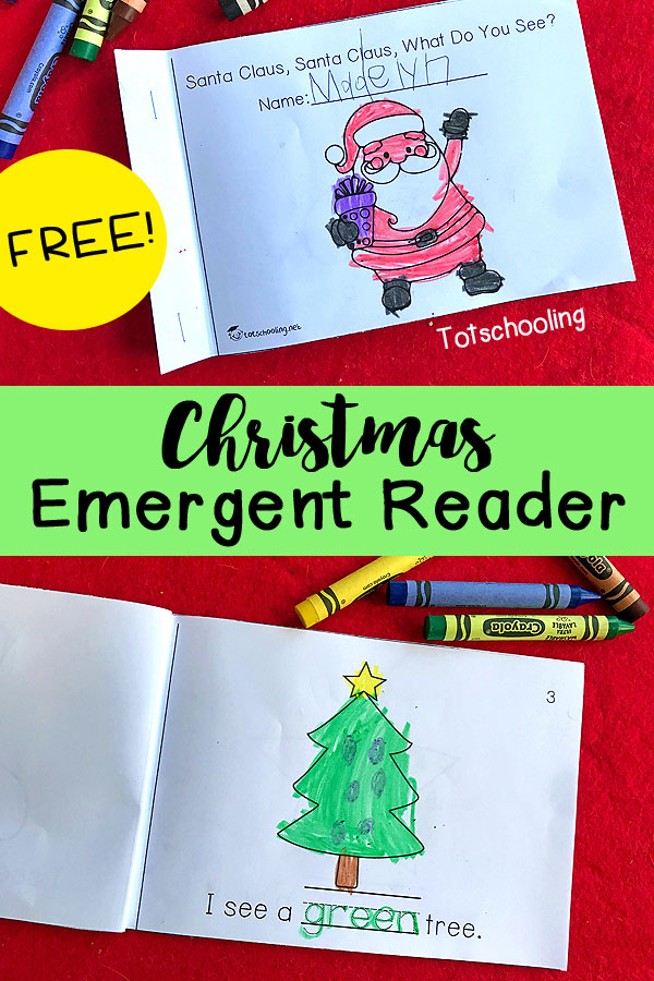 Christmas Emergent Reader Totschooling Toddler Preschool Kindergarten Educational Printables