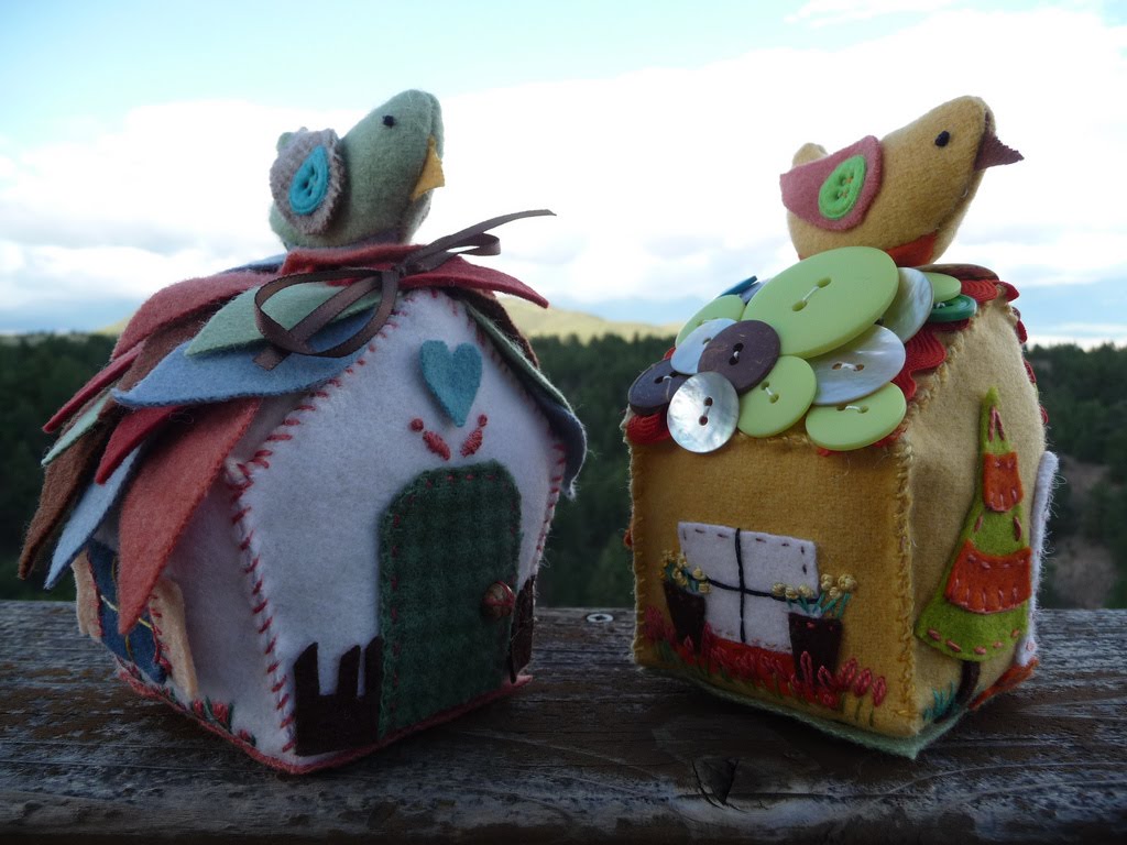 wild tribe Felted Bird Houses