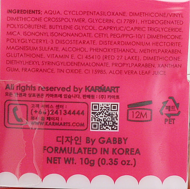 a photo of Cathy Doll C'est Bon Bon Cushion Blusher in Sugar Pink ingredients