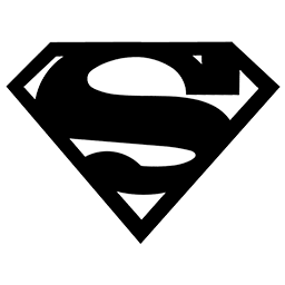 logo superman hitam putih