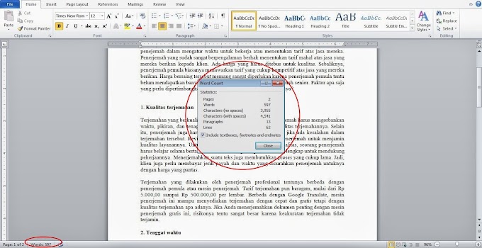 Cara Menghitung Jumlah Kata Dokumen Word, Power Point, dan PDF