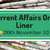 Current Affairs One-Liner: 20th November 2019