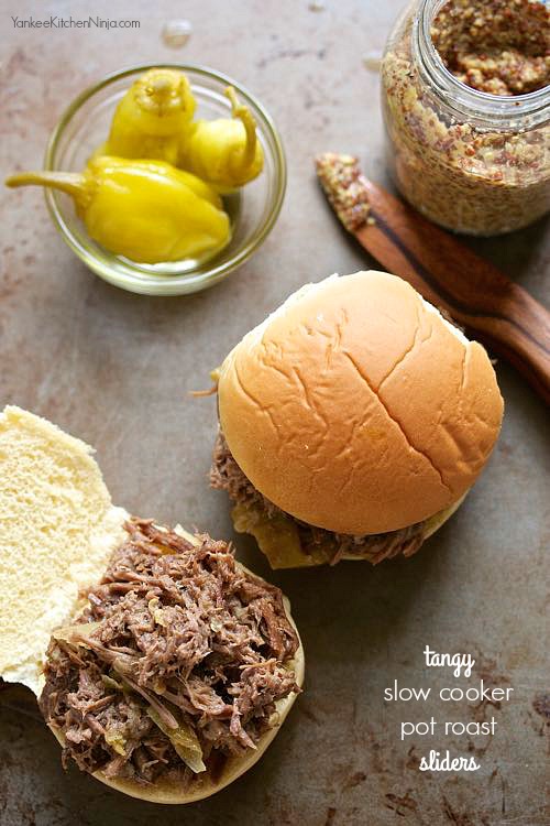 Tangy slow cooker pot roast sliders Yankee Kitchen Ninja