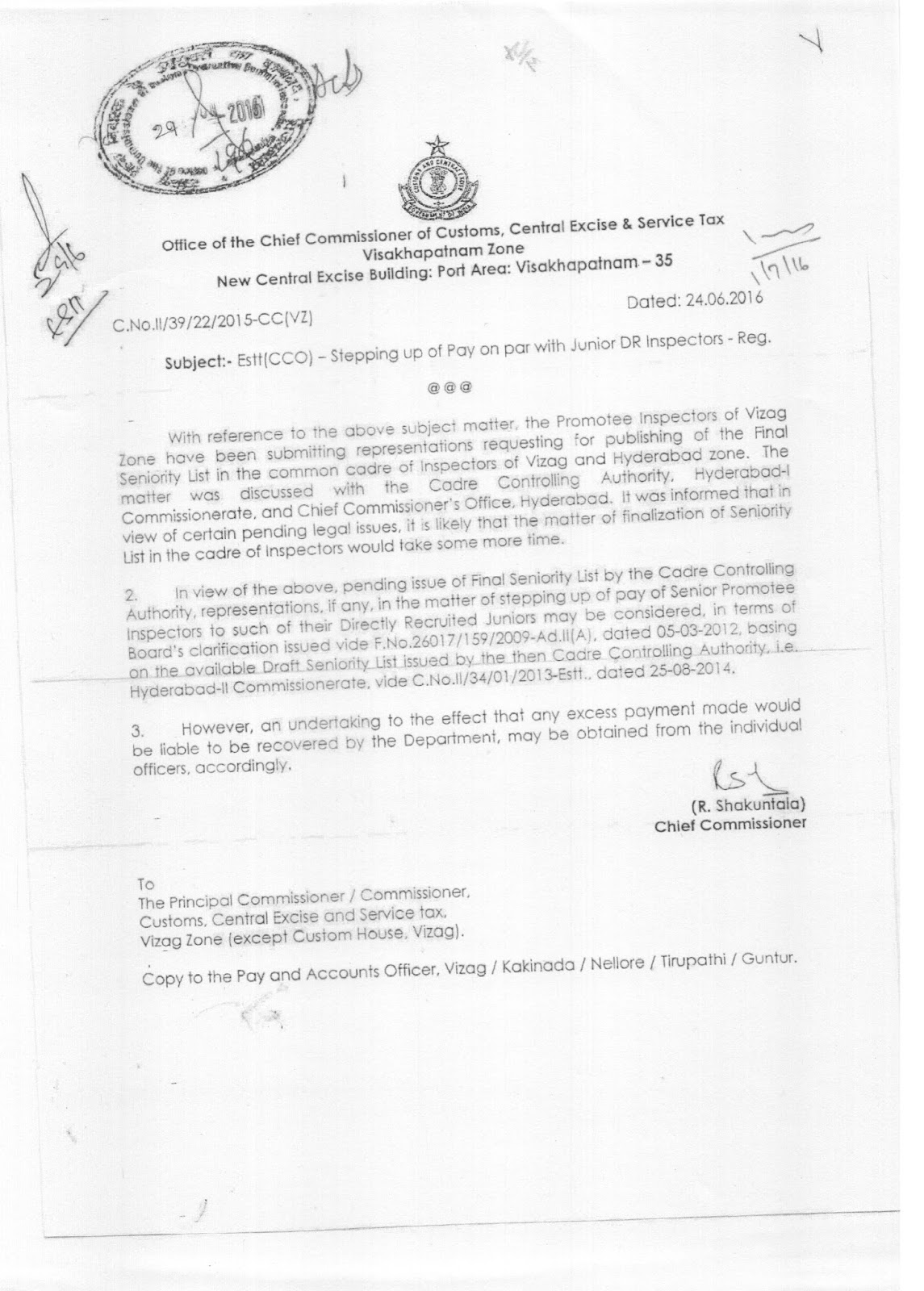 central-excise-inspectors-association-guntur-chief-commissioner