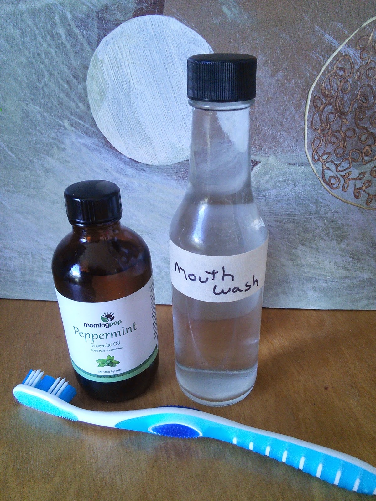 Homemade Peppermint Mouthwash Made With Morning Pep Essential