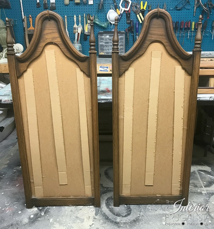 Old bedroom dresser mirrors before turning them into DIY chalkboards.
