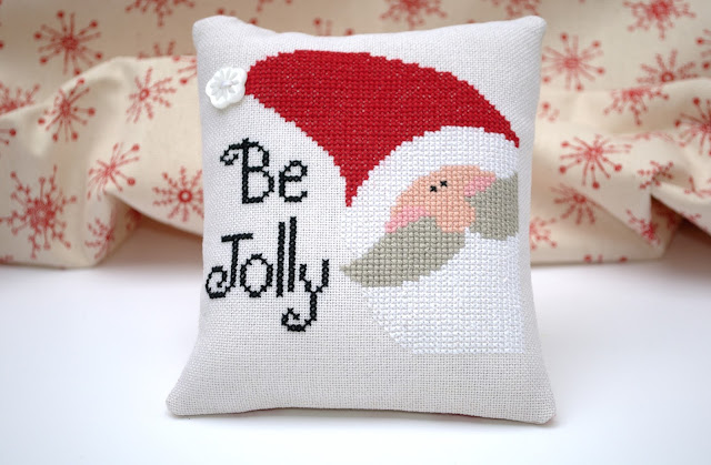 Be Jolly, Just Cross Stitch, Mini cross stitch finish, Christmas, Mini Cushion Finish, Stitching, Handmade