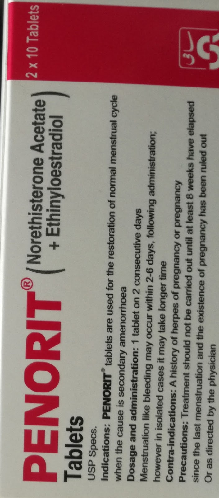 Medicine Guide Penorit Norethisterone + ethinylosestradiol Tablets by Sami