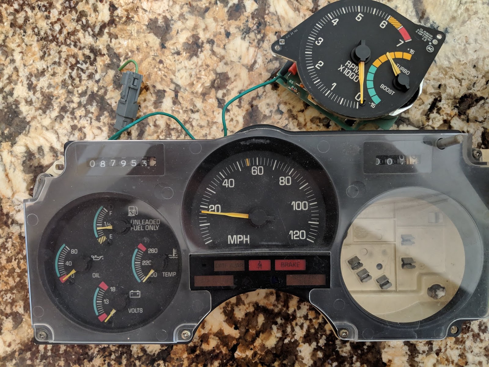 Turbo Tachometer factory look of Fiero dash