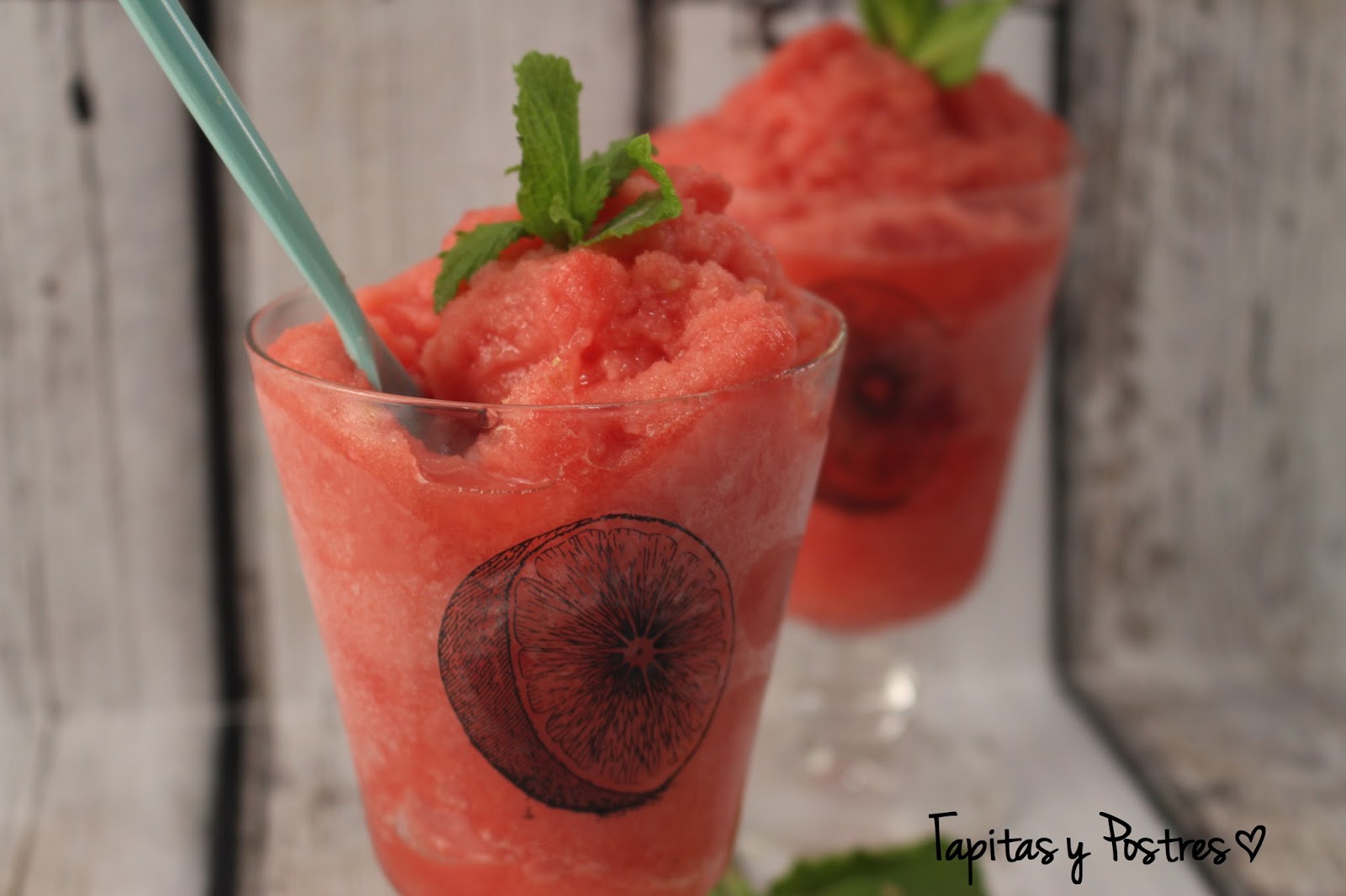 Sorbete de melon y hierbabuena thermomix