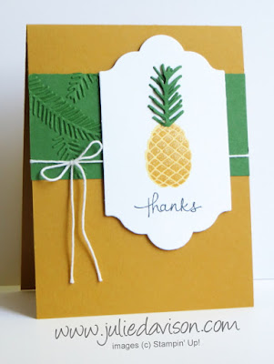 Stampin' Up! Christmas Pines Pineapple Card for my friends in Hawaii #stampinup www.juliedavison.com