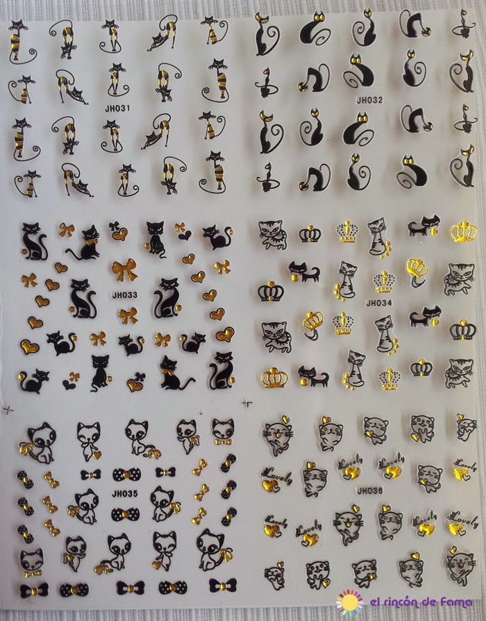 CUTE CATS STICKERS NAIL ART